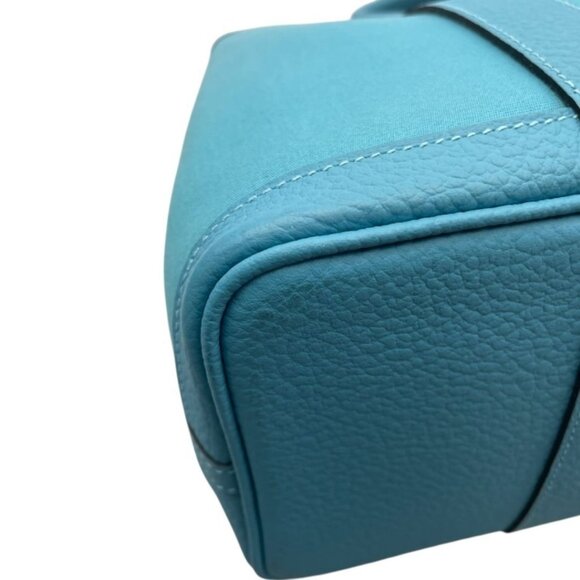 Hermes Garden Party TPM Negonda Toile Blue Leather Tote Bag Shoulder Handbag - Picture 8 of 10